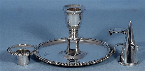A George III silver chamber stick, Dia to thumb piece 7”/180mm Weight 9.7oz/275grms